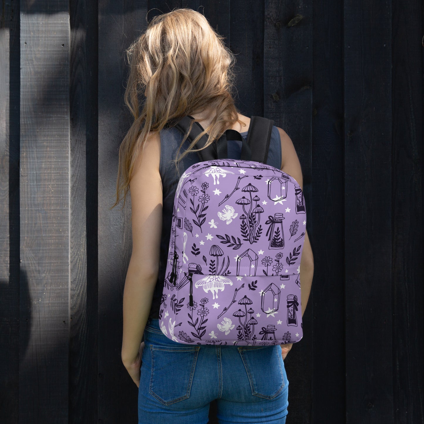 Lilac potion and mushrooms Backpack