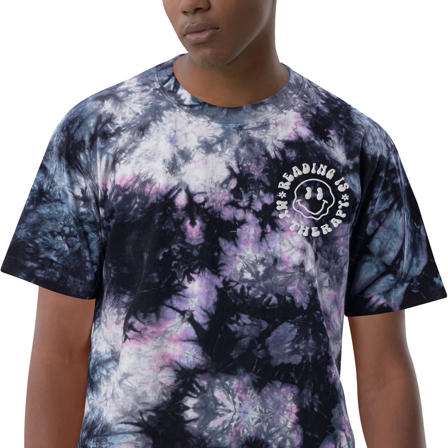 Reading is My Therapy Oversized tie-dye t-shirt