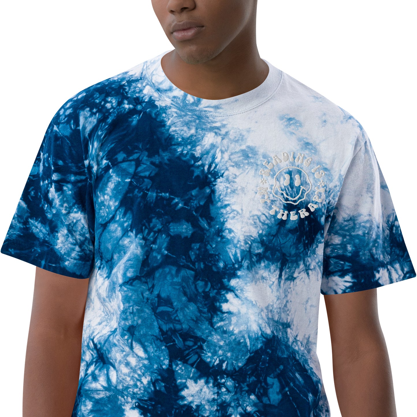 Reading is My Therapy Oversized tie-dye t-shirt