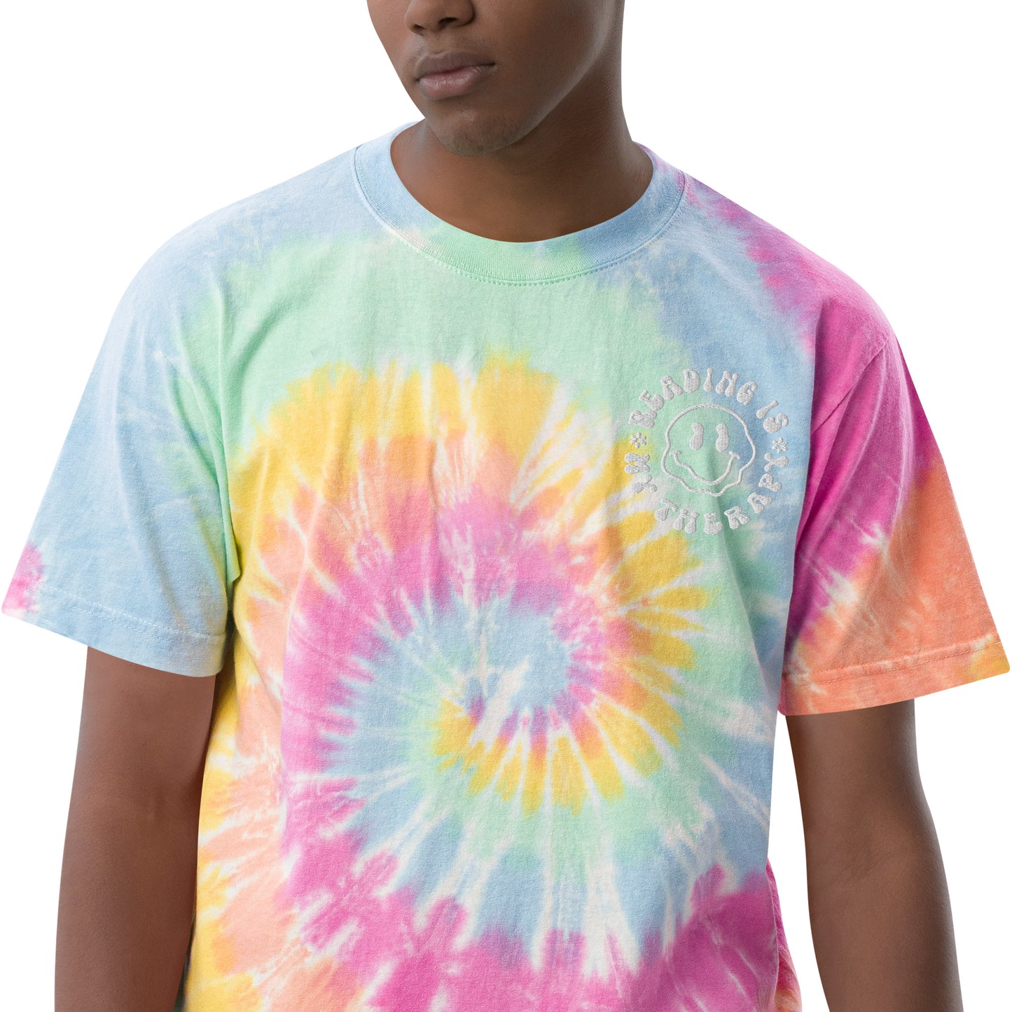 Reading is My Therapy Oversized tie-dye t-shirt